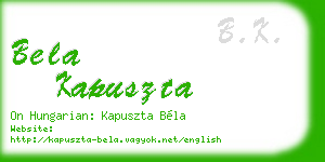 bela kapuszta business card